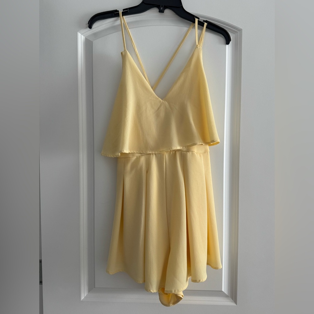 Pastel Yellow Spaghetti Strap Romper